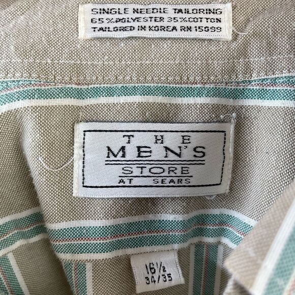 Vintage The Men’s Store at Sears Button Down Dress Shirt Size 16.5 34/35 EUC - Picture 7 of 7